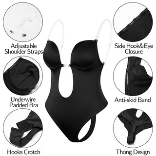 Shapewear Bodysuit Women Deep V-Neck Body Shaper ALODIA STORE