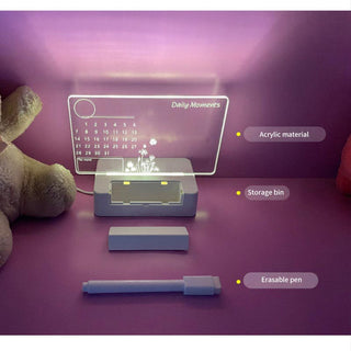 LED Note Board Light With Pen USB Message Board Night Light Creative Acrylic White Lamp For Bedroom Children Girls Friend Gifts ALODIA STORE