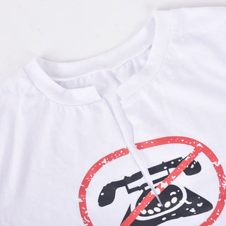 Slogan Print White Graphic Crop Top ALODIA STORE