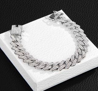 Gold Plated Iced Out Chain for Men and Women Cuban Chain Necklace ALODIA STORE