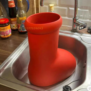 Red Rain Boots Thick Bottom ALODIA STORE