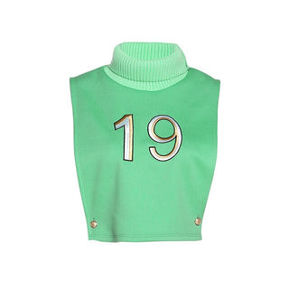 Turtleneck Sleeveless Pullover Crop Top and Dress ALODIA STORE