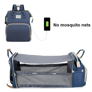 Folding Mommy Bag Portable Folding Crib Bed Large-capacity Baby Backpack Female Mommy Outting Bag Mummy Bag ALODIA STORE