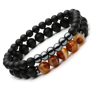 The Protector Hematite Agate Balancing Bracelet Set ALODIA STORE