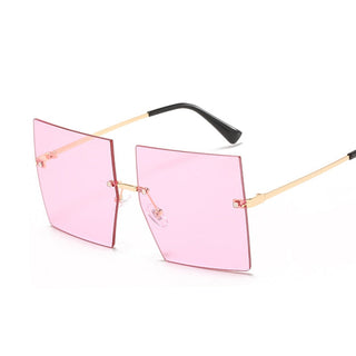 Oversized Rimless Square Sunglasses ALODIA STORE
