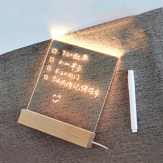 LED Note Board Light With Pen USB Message Board Night Light Creative Acrylic White Lamp For Bedroom Children Girls Friend Gifts ALODIA STORE