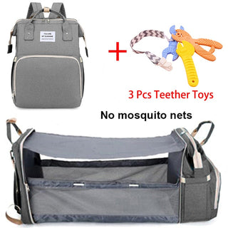 Folding Mommy Bag Portable Folding Crib Bed Large-capacity Baby Backpack Female Mommy Outting Bag Mummy Bag ALODIA STORE