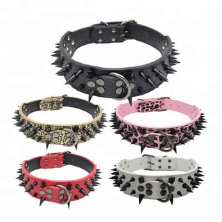 Spiked Studded Leather Collars ALODIA STORE