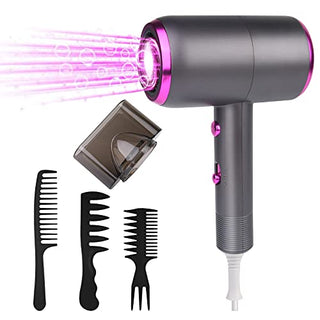 Flintronic Secador de Pelo de 2000W, Secador de Pelo Iónico Profesional Poderoso para Secado Rápido, Botón de enfriamiento independiente(3 Velocidades, 3 Boquillas y 2 Difusores) ALODIA STORE