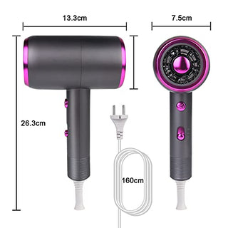 Flintronic Secador de Pelo de 2000W, Secador de Pelo Iónico Profesional Poderoso para Secado Rápido, Botón de enfriamiento independiente(3 Velocidades, 3 Boquillas y 2 Difusores) ALODIA STORE