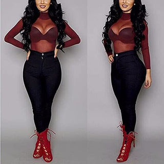 Crop Top Sexy Mujer Camiseta transparent ALODIA STORE