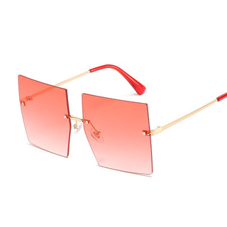 Oversized Rimless Square Sunglasses ALODIA STORE