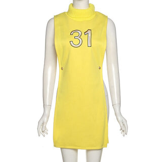 Turtleneck Sleeveless Pullover Crop Top and Dress ALODIA STORE