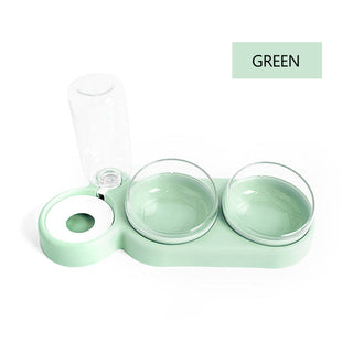 Pet Bowl Double Bowls Food Water Feeder With Auto Water Dispenser ALODIA STORE
