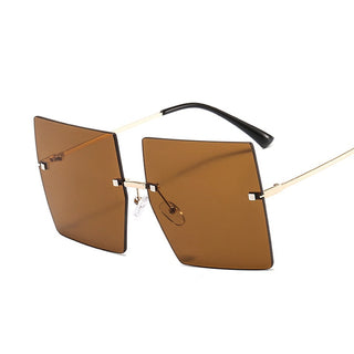 Oversized Rimless Square Sunglasses ALODIA STORE
