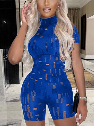 Cut Out Bodycon Jumpsuit Short Sleeve ALODIA STORE