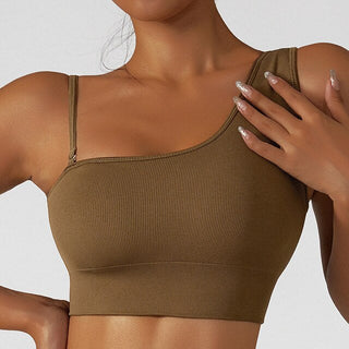 Summer Sexy Oblique Shoulder Yoga Clothes Tops ALODIA STORE