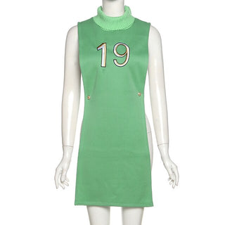 Turtleneck Sleeveless Pullover Crop Top and Dress ALODIA STORE