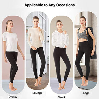 SINOPHANT Leggins Mujer, Pantalon Yoga Mujer, Mallas Deporte Mujer, Leggings Mujer Suaves Elásticos de Cintura Alta Tallas Grandes, Pilates S-M #1 Piezas Negro ALODIA STORE