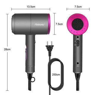 Flintronic Secador de Pelo de 2000W, Secador de Pelo Iónico Profesional Poderoso para Secado Rápido, Botón de enfriamiento independiente(3 Velocidades, 3 Boquillas y 2 Difusores) ALODIA STORE