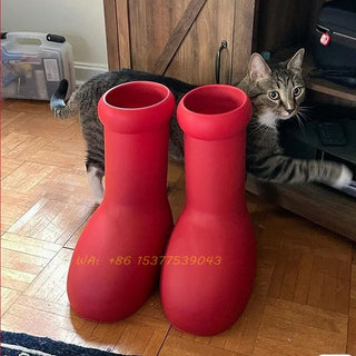 Red Rain Boots Thick Bottom ALODIA STORE