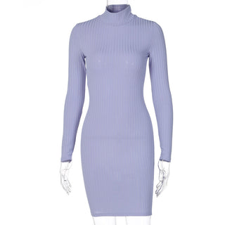 Victoria Ribbed Turtleneck Mini Dress ALODIA STORE