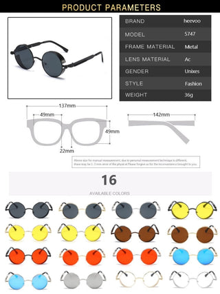 Men and Women Fashion Round Sun Glasses ALODIA STORE