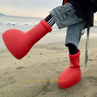 Red Rain Boots Thick Bottom ALODIA STORE