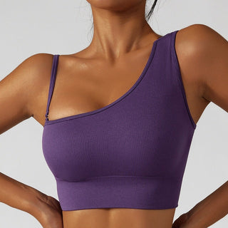 Summer Sexy Oblique Shoulder Yoga Clothes Tops ALODIA STORE