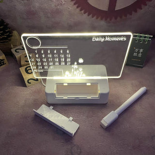 LED Note Board Light With Pen USB Message Board Night Light Creative Acrylic White Lamp For Bedroom Children Girls Friend Gifts ALODIA STORE