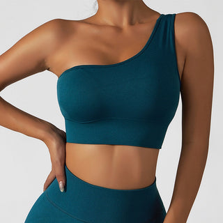 Summer Sexy Oblique Shoulder Yoga Clothes Tops ALODIA STORE