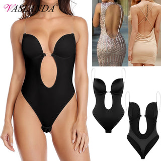 Shapewear Bodysuit Women Deep V-Neck Body Shaper ALODIA STORE