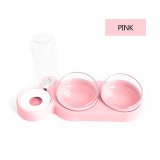 Pet Bowl Double Bowls Food Water Feeder With Auto Water Dispenser ALODIA STORE