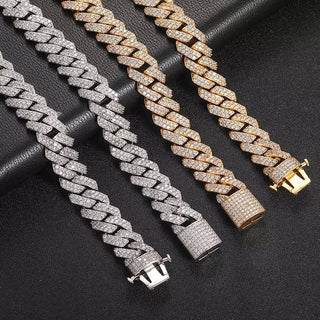Gold Plated Iced Out Chain for Men and Women Cuban Chain Necklace ALODIA STORE