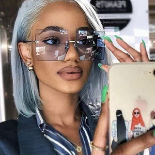 Oversized Rimless Square Sunglasses ALODIA STORE
