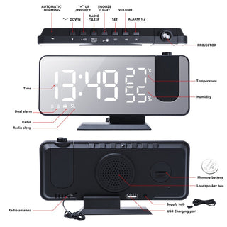 LED Digital Projection Clock ALODIA STORE
