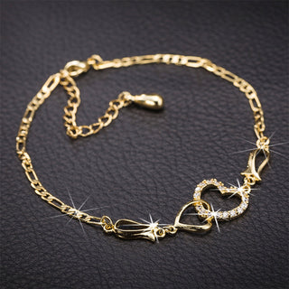 Exquisite Double Heart Necklace Earrings Bracelet Jewelry Set Charm Ladies Jewelry Fashion Bridal Accessory Set Romantic Gifts ALODIA STORE