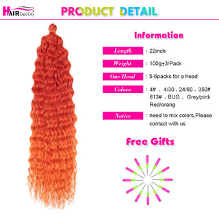 Ariel Curl Deep Wave Braiding Hair Extension Natural Synthetic African Afro Hair Water Twist Crochet Braids Hair Expo City ALODIA STORE