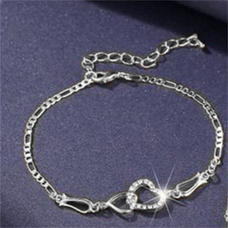 Exquisite Double Heart Necklace Earrings Bracelet Jewelry Set Charm Ladies Jewelry Fashion Bridal Accessory Set Romantic Gifts ALODIA STORE