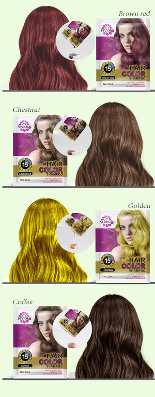 Sevich 10 pcs/lot Instant Black Hair Shampoo Make Grey and White Hair Darkening Shinny in 5 minutes ALODIA STORE