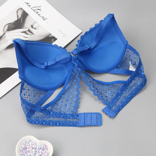 New 2020 sexy 3/4 cup back closure lace women bra set thong hollow out  underwear  intimante  lingerie alodia store
