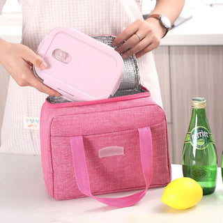 PURDORED 1 Pc Portable Large Lunch Bag Waterproof Food Picnic Lunch Box Bag Insulated Women Cooler Bags Fresh Bento Food Pouch ALODIA STORE