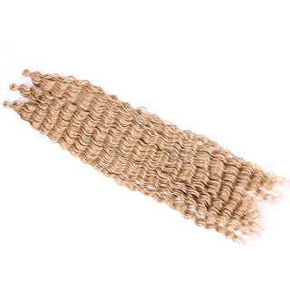 Full Star Crochet Hair Pink Ombre Blonde Ocean Wave 32 Inch Synthetic Hair 100g Soft Braiding Hair Extensions Deep Wave Twist ALODIA STORE