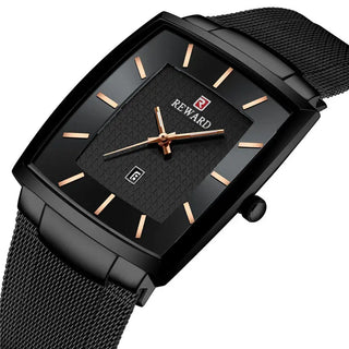 REWARD Top Brand Men's Watch Business Relogio Masculino Square Quartz Man Watch Men Wristwatch Full Steel Waterproof Male Watch ALODIA STORE