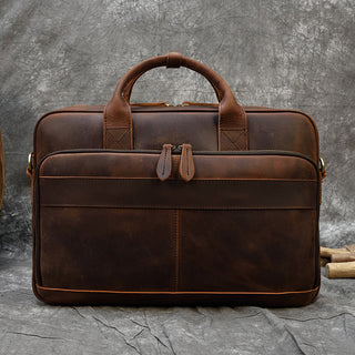 MAHEU Retro Laptop Briefcase Bag Genuine Leather Handbags Casual 15.6 Pad Bag Daily Working Tote Bags Men Male bag for documents ALODIA STORE