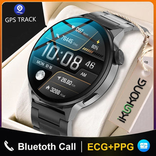 New 390*390 HD Screen NFC Smart Watch Men Bluetooth Call Sport GPS Track Watch Custom Dial Heart Rate ECG PPG Smartwatch For Men ALODIA STORE