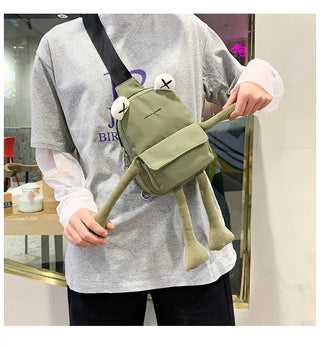 Personality Girl Small Bag Cartoon Cute Frog Bag Casual Messenger Bag Chest Bag Unisex Shoulder Crossbody Bag Nylon Women Bag ALODIA STORE