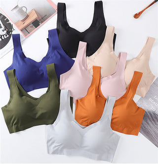 Ice Silk Bra Seamless Vest Bras Women Push Up Underwear Lingerie Sleep Top Padded Bralette Soutien Gorge нижнее белье женское ALODIA STORE
