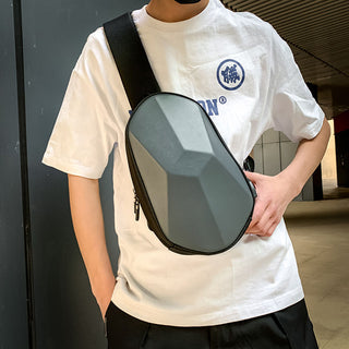Fashion Chest Bag Men Universal Polyhedron Diagonal Hard Shell Waterproof Function Backpack Riding Couple Shoulder Bag ALODIA STORE