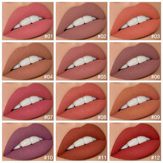 O.TWO.O Liquid Lipstick Matte Lip Gloss Cosmetic Lightweight Lip Glaze Long Lasting Lip Tint  Waterproof 12 Color Lips Makeup ALODIA STORE